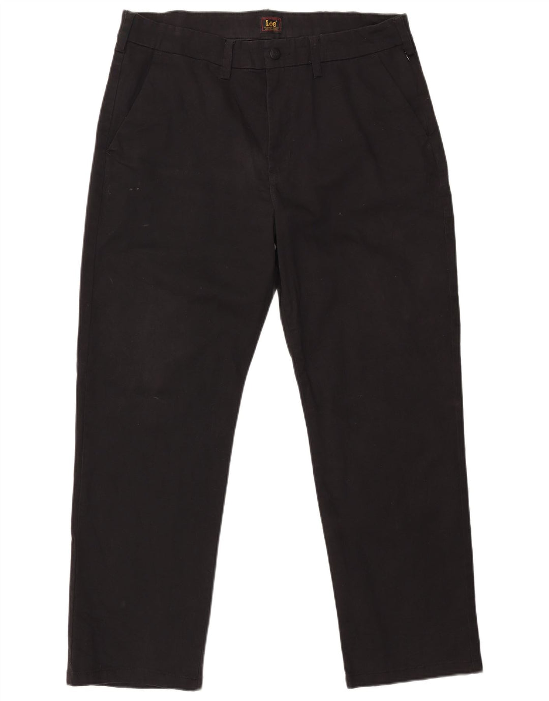 Lee Mens Straight Chino Trousers W36 L30 Black Cotton