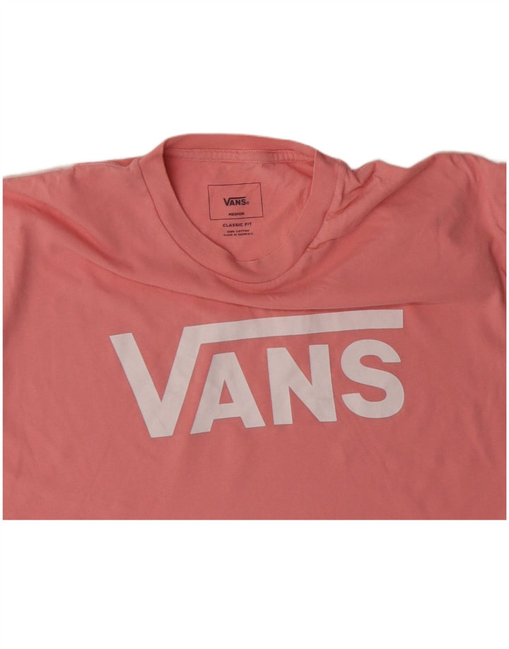 VANS Mens Classic Fit Graphic T-Shirt Top Medium Pink Cotton