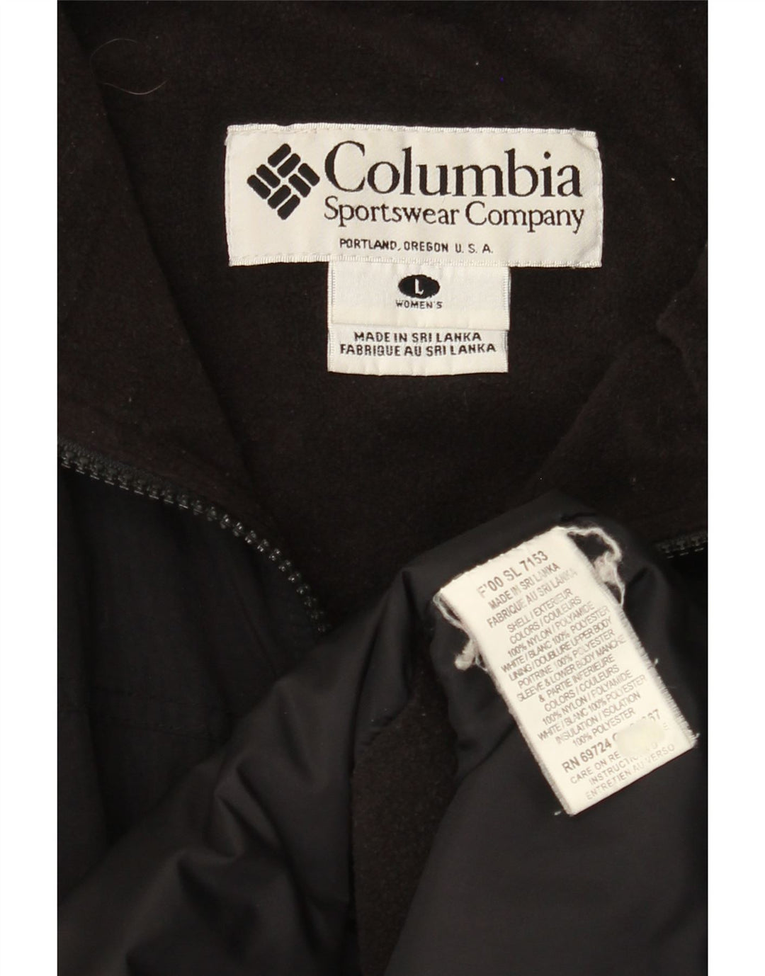 COLUMBIA Womens Loose Fit Liner Windbreaker Jacket UK 16 Large Black Nylon