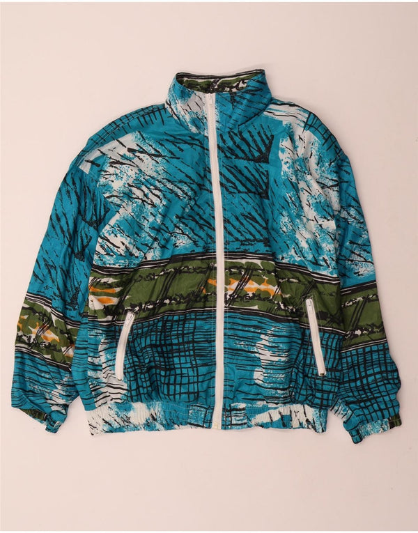 VINTAGE Womens Oversized Tracksuit Top Jacket UK 16 Large Blue