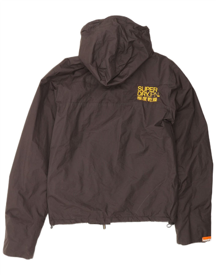 SUPERDRY Womens Oversized Hooded Windbreaker Jacket UK 10 Small Brown