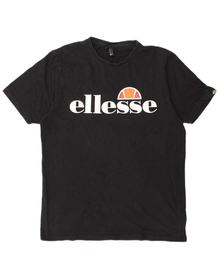 ELLESSE Mens Graphic T-Shirt Top Large Black