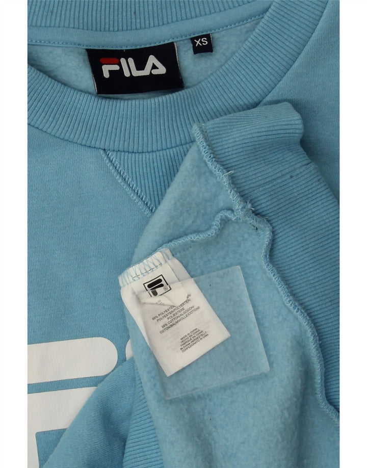 Fila Mens Graphic Sweatshirt Jumper XS Blue Polyester