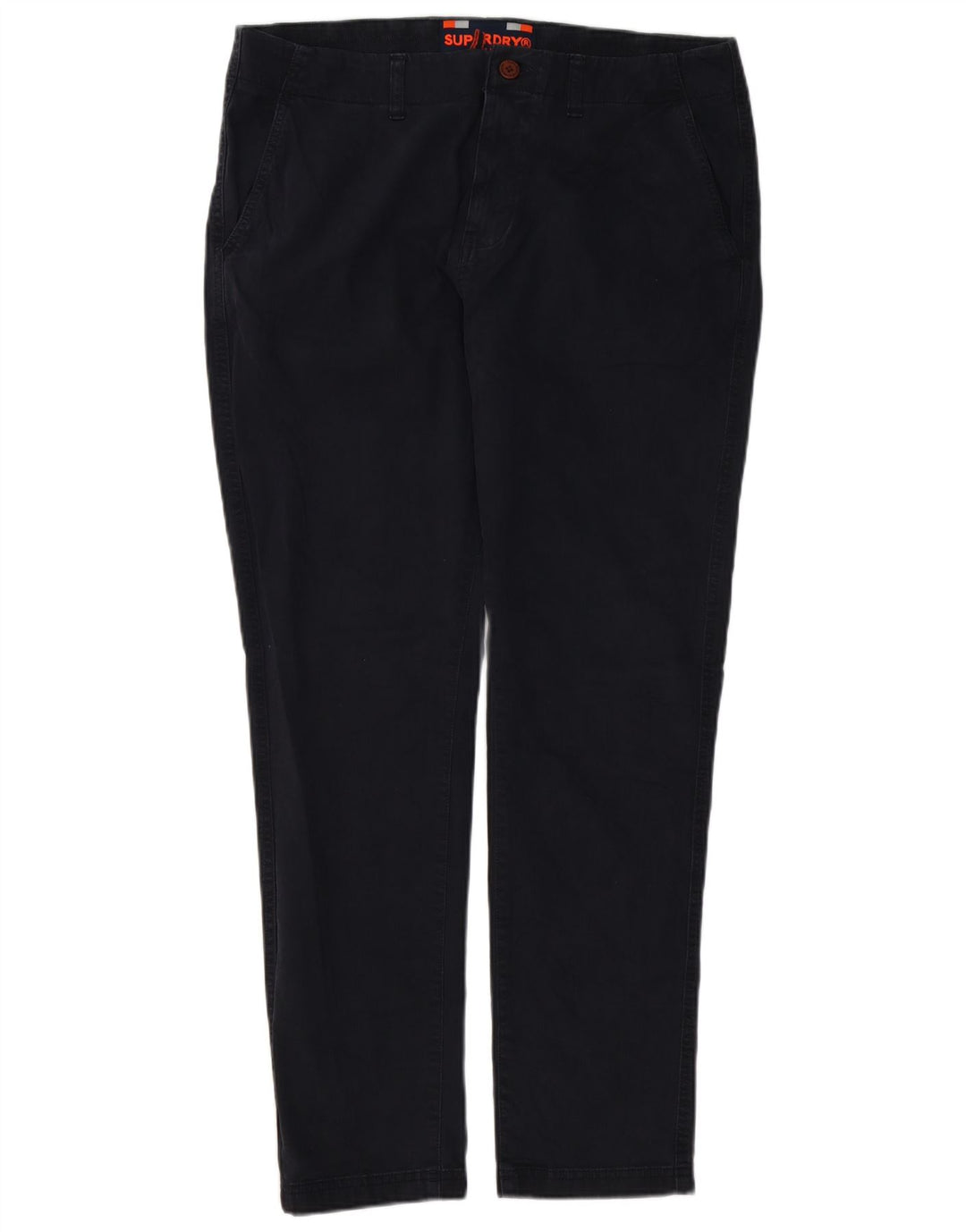 SUPERDRY Mens Slim Chino Trousers W34 L30 Black Cotton