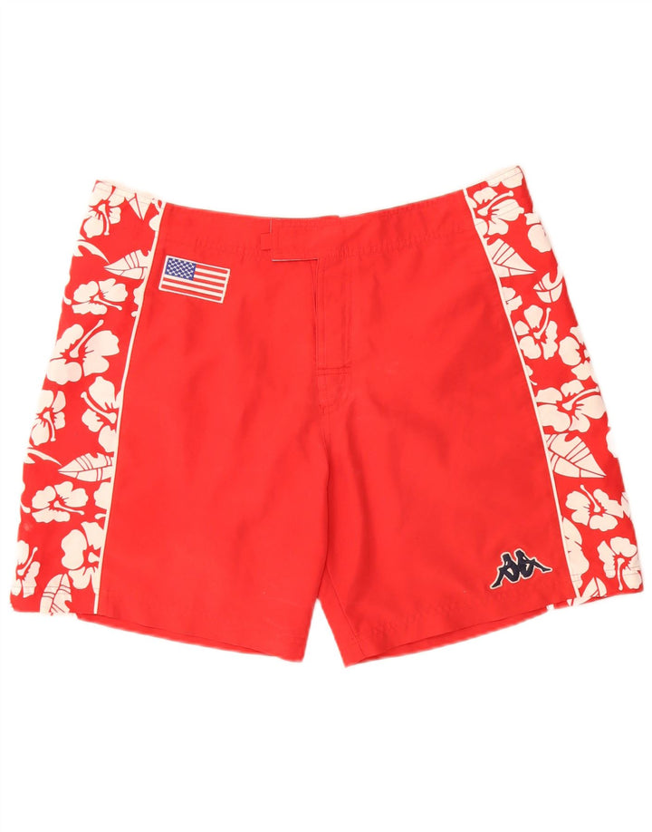 Kappa Mens Graphic Swimming Shorts Large  Red Floral Polyester