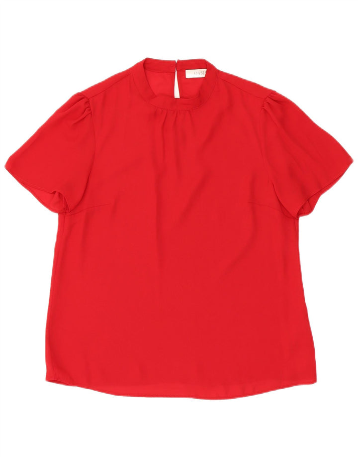 Oasis Womens Blouse Top UK 12 Medium Red Polyester