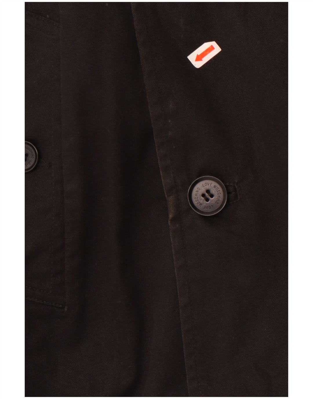 Moschino Mens Pea Coat UK 42 XL Black Cotton