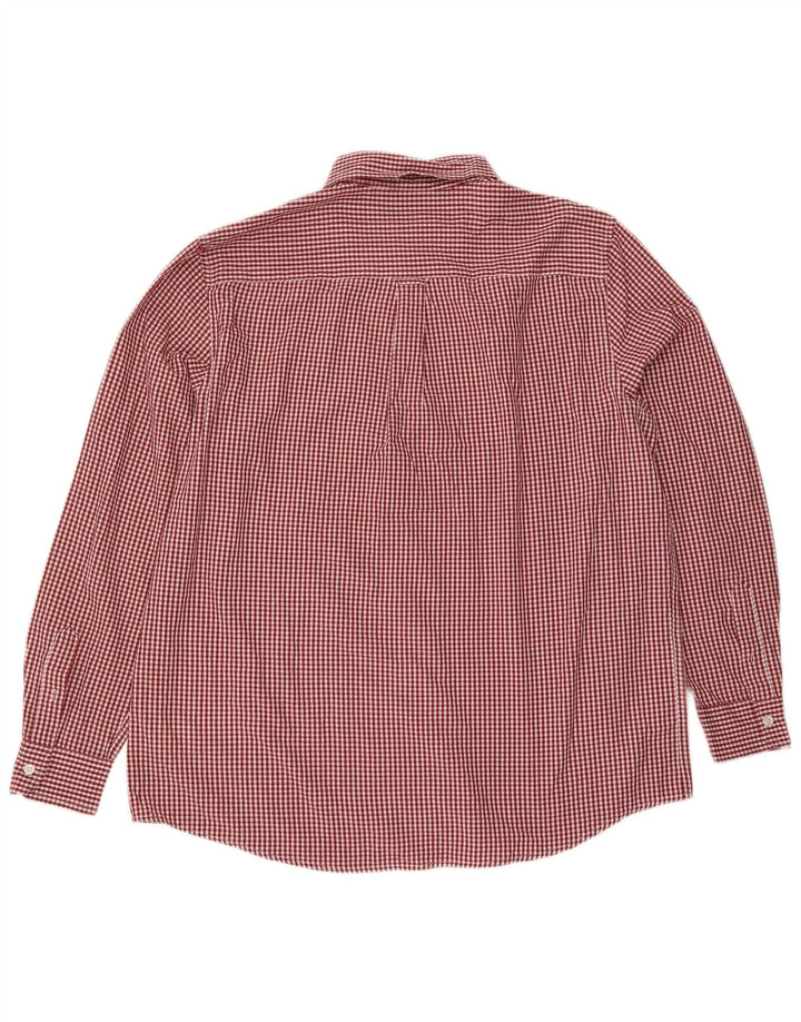 Chaps Mens Shirt XL Red Gingham Cotton
