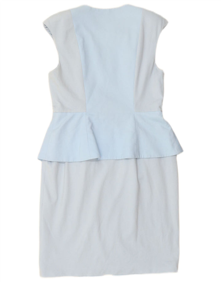 TED BAKER Womens Sleeveless Bodycon Dress Size 4 Large Blue Colourblock