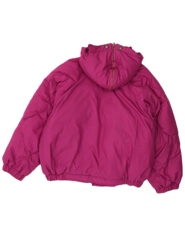 Elho Womens Hooded Oversized Padded Jacket EU 42 Large Purple Polyester