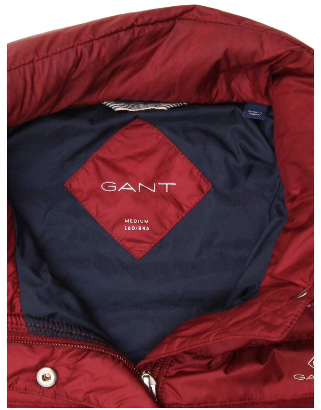 Gant Womens Hooded Padded Jacket UK 14 Medium Burgundy Polyester