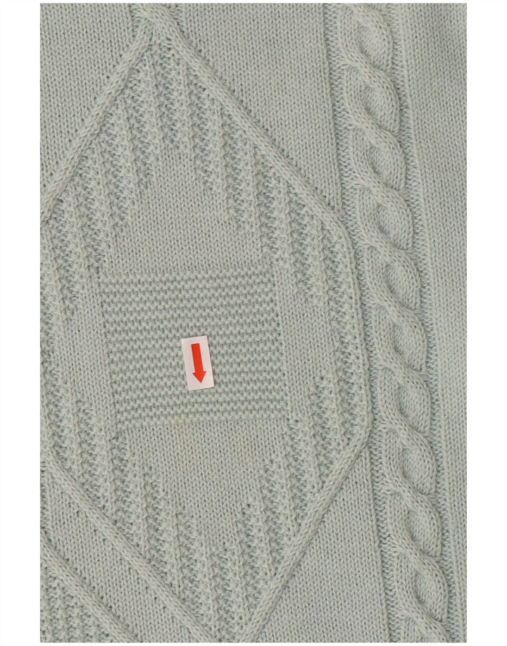 NAVIGARE Mens Crew Neck Jumper Sweater Large Green Argyle/Diamond Classic