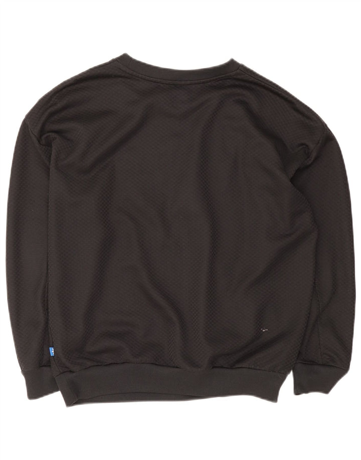 Adidas Womens Graphic Sweatshirt Jumper UK 12 Medium Black Polyester