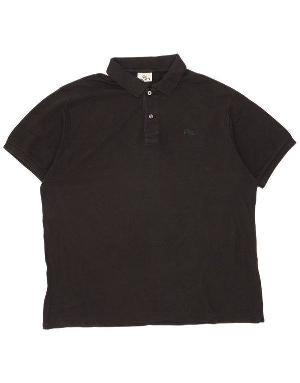 Lacoste Mens Polo Shirt Size 6 XL Black Cotton