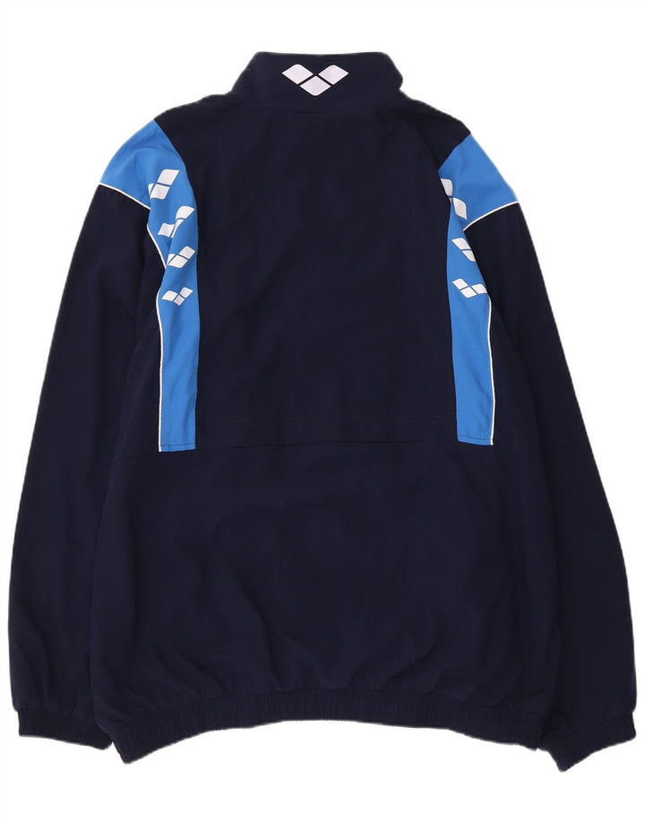 Arena Mens Graphic Full Tracksuit XL  Navy Blue Colourblock Polyester