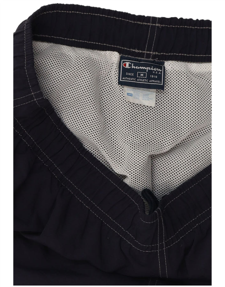 CHAMPION Mens Swimming Shorts Medium  Navy Blue Colourblock Polyamide
