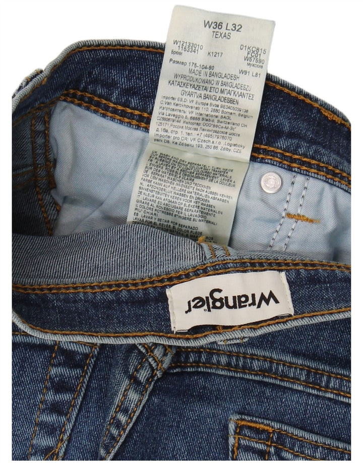 Wrangler Mens Texas Straight Jeans W36 L32 Blue Cotton