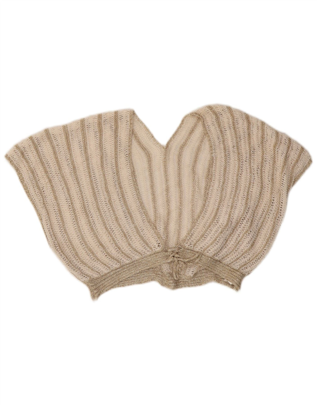 Vintage Womens 2 Piece Skirt Set UK 8 Small W26  Beige Striped Acrylic