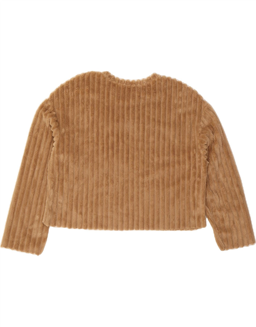 ZARA Womens Crop Fleece Jumper UK 14 Medium Brown Polyester Vintage Zara and Second-Hand Zara from Messina Hembry 