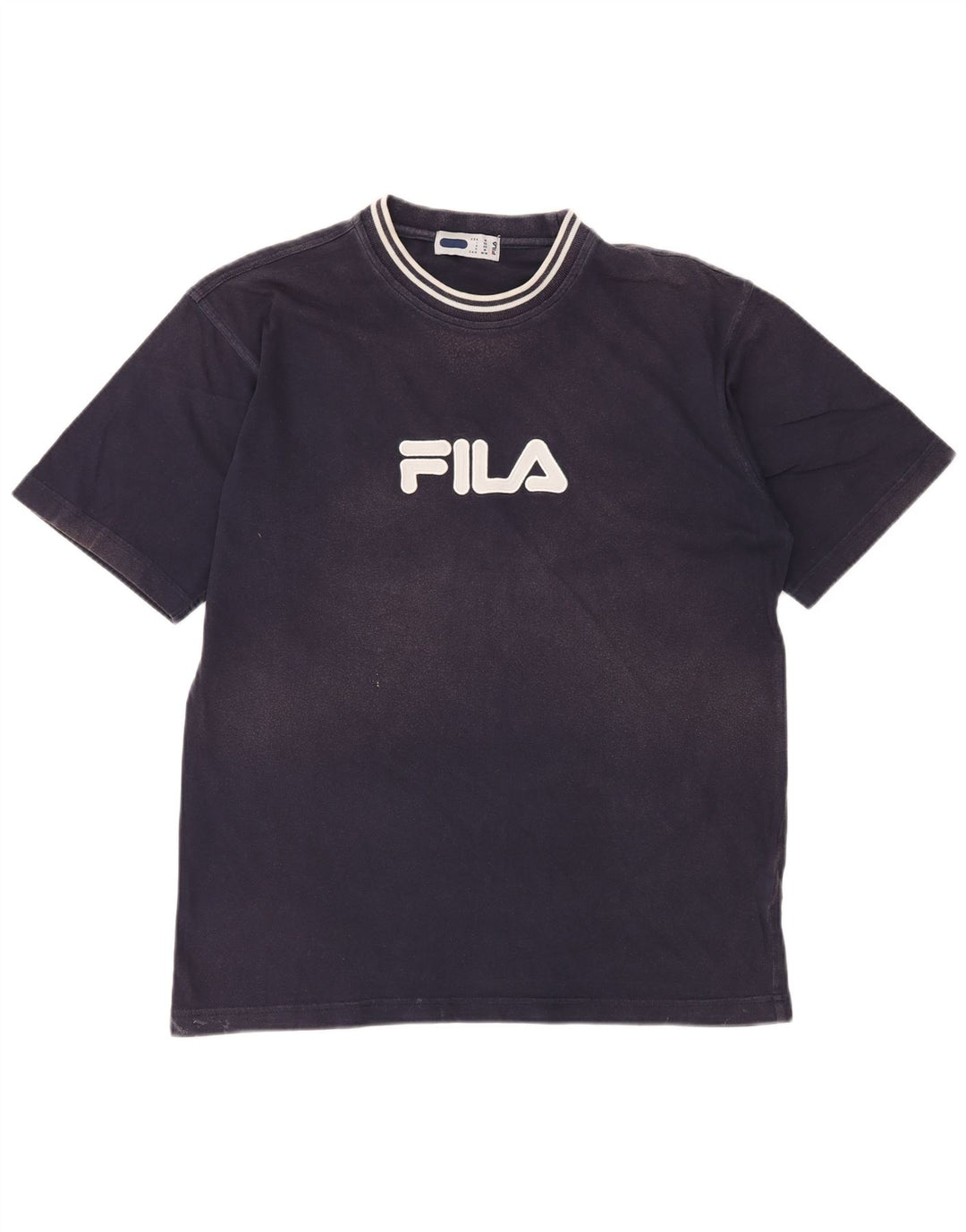 FILA Mens Graphic T-Shirt Top IT 50 Medium Navy Blue Cotton