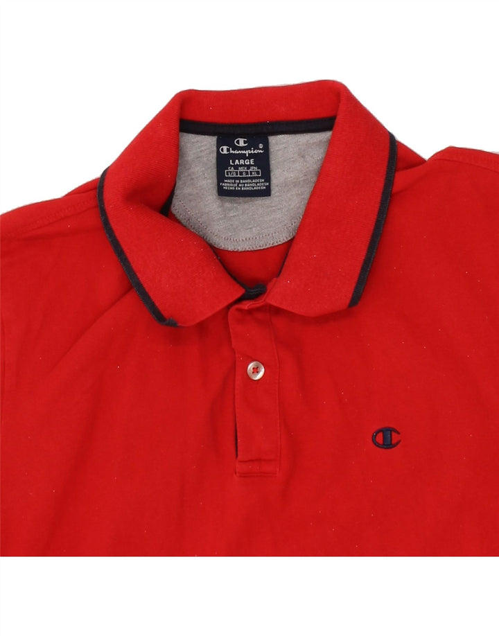 CHAMPION Womens Polo Shirt UK 16 Large Red Vintage Champion and Second-Hand Champion from Messina Hembry 