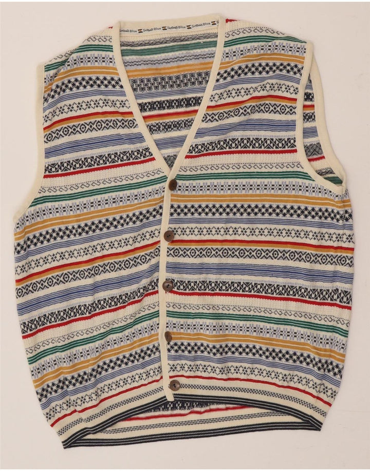 Gabriella Frattini Mens Cardigan Sweater Medium Multicoloured Fair Isle