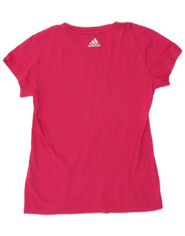 Adidas Womens Graphic T-Shirt Top UK 12/14 Medium Pink
