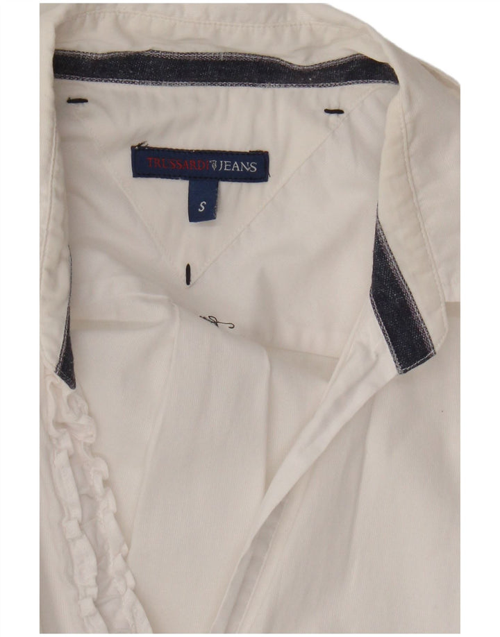Trussardi Jeans Womens Shirt UK 10 Small White