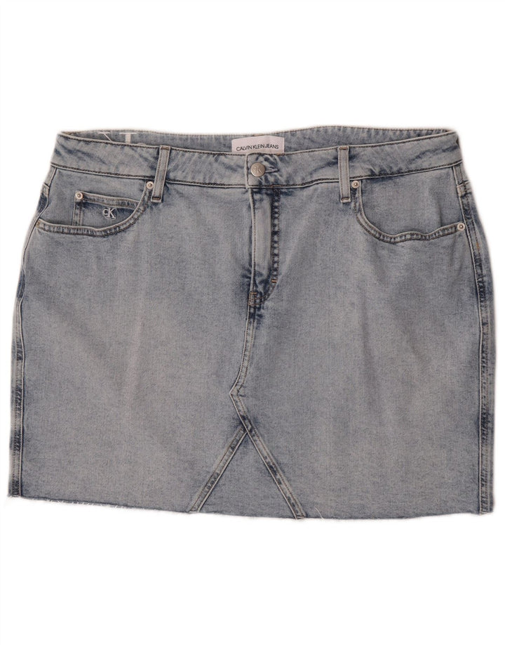 Calvin Klein Womens Mini Denim Skirt W36 L17 Blue