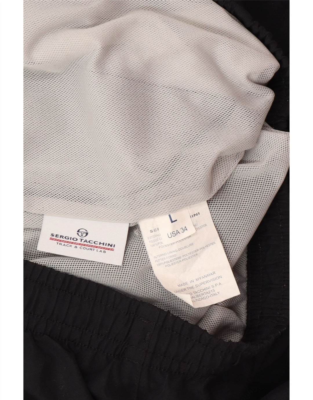 SERGIO TACCHINI Mens Tracksuit Trousers Large W34 L31 Black Polyester