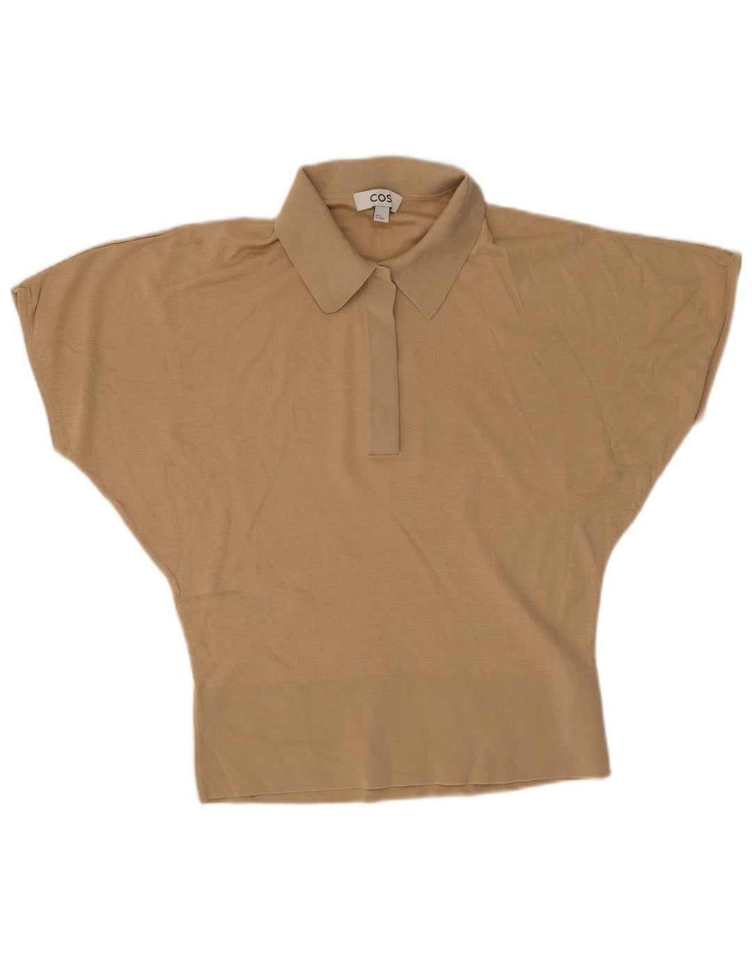 Cos Womens Batwing Polo Shirt UK  14 Medium Beige