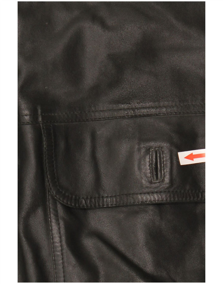 Vintage Mens Leather Jacket IT 48 Medium Black