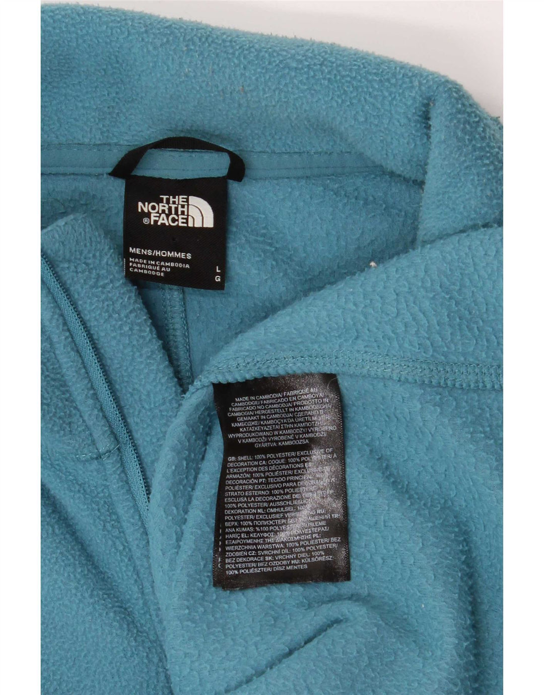 The North Face Mens Zip Neck Fleece Jumper Large Blue Polyester