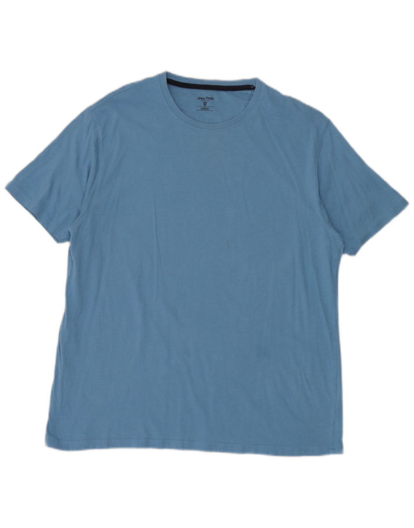 James Pringle Mens T-Shirt Top Large Blue Cotton