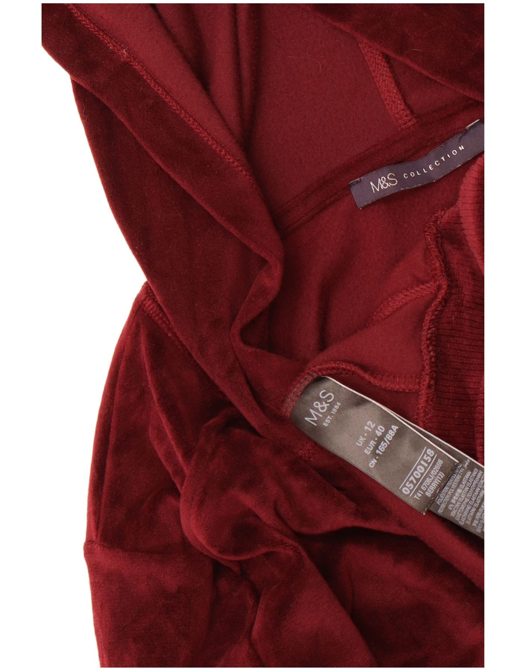 Marks & Spencer Womens Oversized Zip Hoodie Sweater UK 12 Medium Burgundy