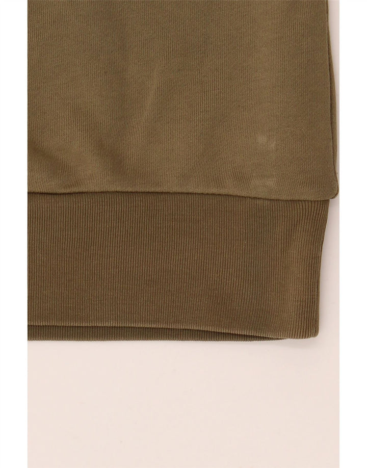 DIESEL Womens Graphic Sweatshirt Jumper UK 12 Medium Khaki Cotton