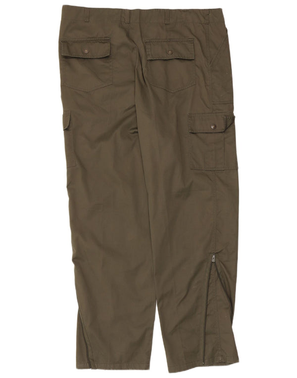 Vintage Mens Straight Cargo Trousers IT 58 4XL W40 L31 Khaki Polyester