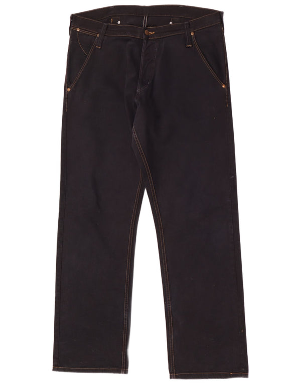 Wrangler Mens Casey Straight Jeans W36 L34 Black Cotton