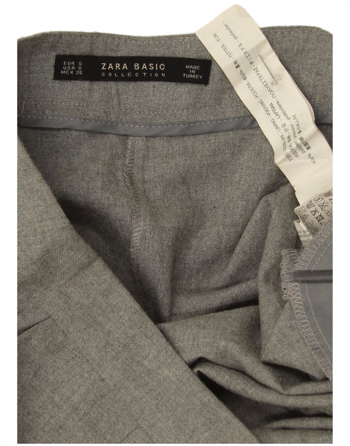 Zara Womens Cullotes Capri Trousers Small W26 L19 Grey Flecked Polyester