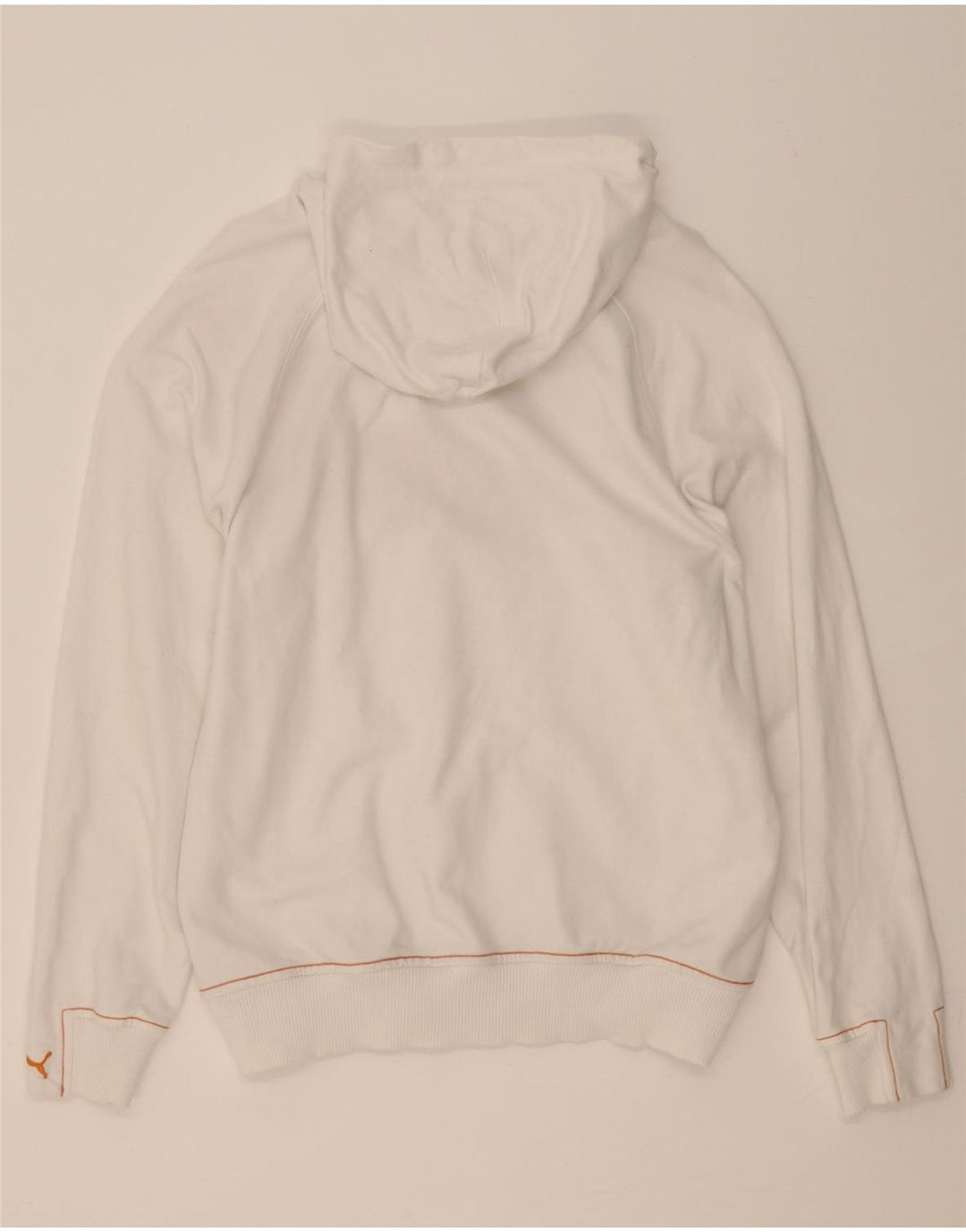 PUMA Mens Graphic Hoodie Jumper Medium White Cotton Vintage Puma and Second-Hand Puma from Messina Hembry 