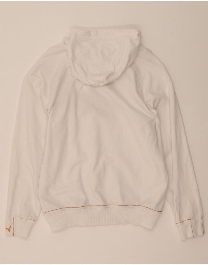 PUMA Mens Graphic Hoodie Jumper Medium White Cotton Vintage Puma and Second-Hand Puma from Messina Hembry 