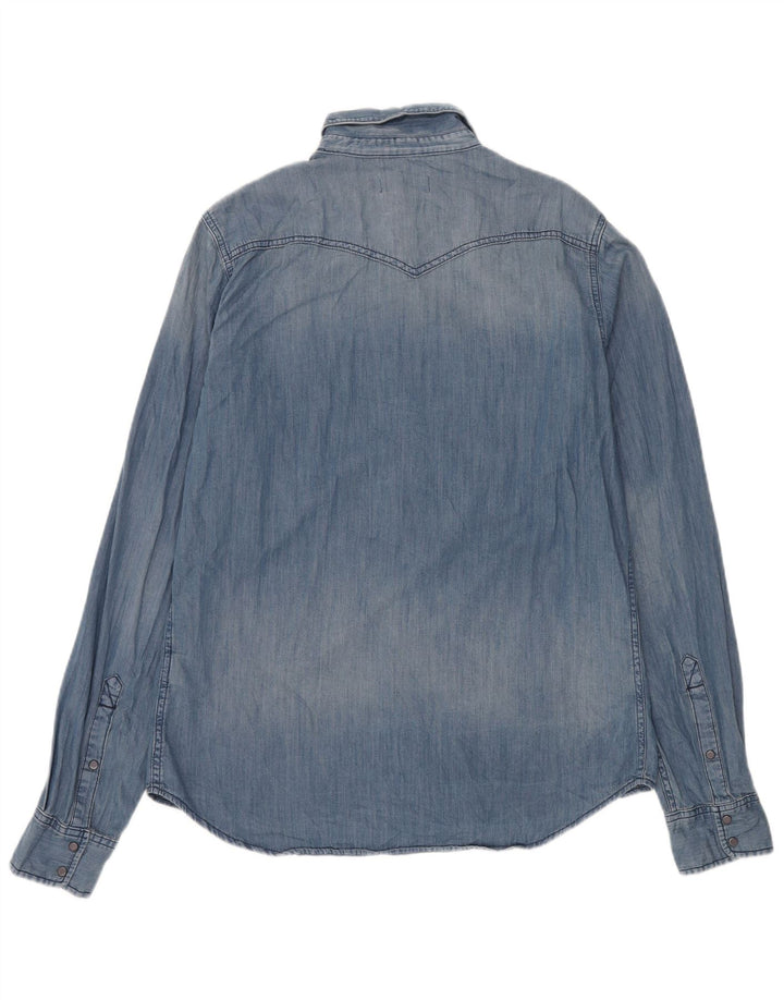 Diesel Mens Denim Shirt XL Blue Cotton