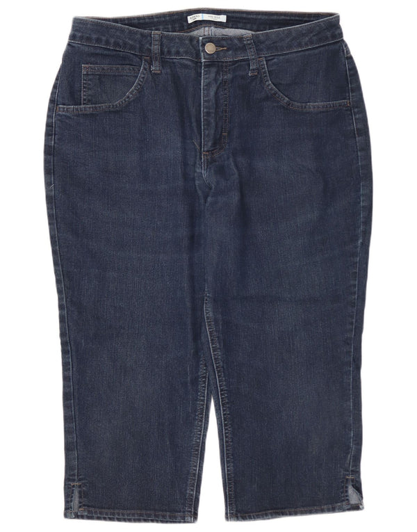 LEE Womens Riders Mid Rise Capri Jeans US 12 Large W32 L19 Navy Blue