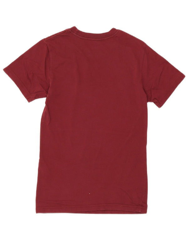 VANS Womens Classic Fit Graphic T-Shirt Top UK 6 XS Burgundy Cotton