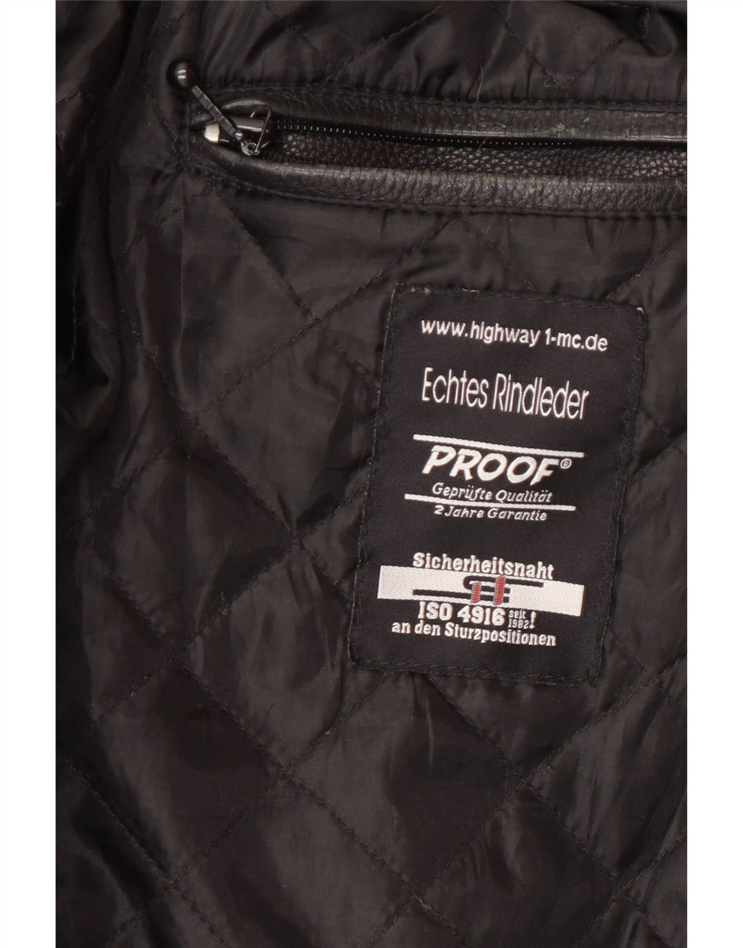 Highway 1 Mens Leather Biker Jacket Size 60 4XL Black Leather