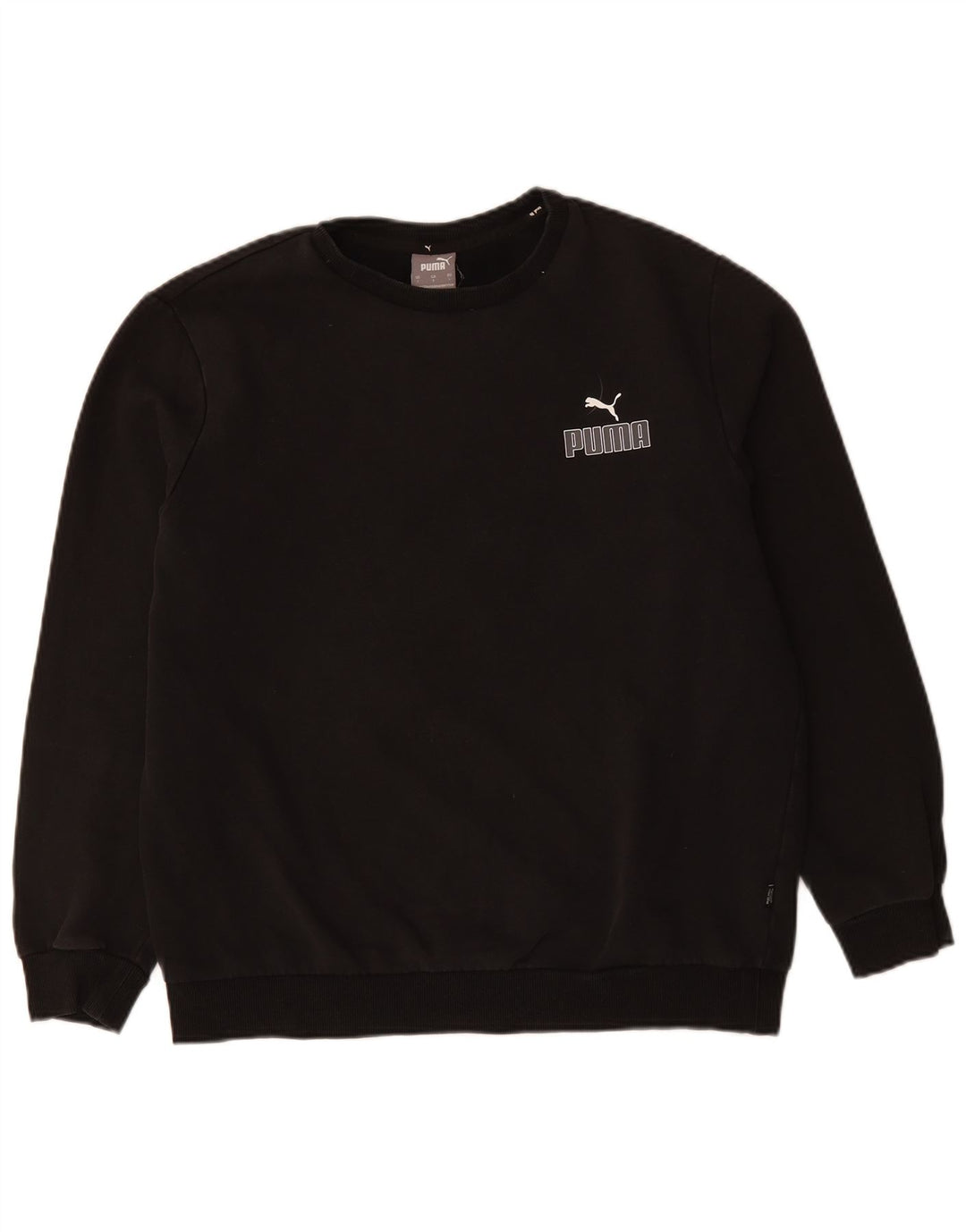 PUMA Mens Graphic Sweatshirt Jumper Large Black Cotton