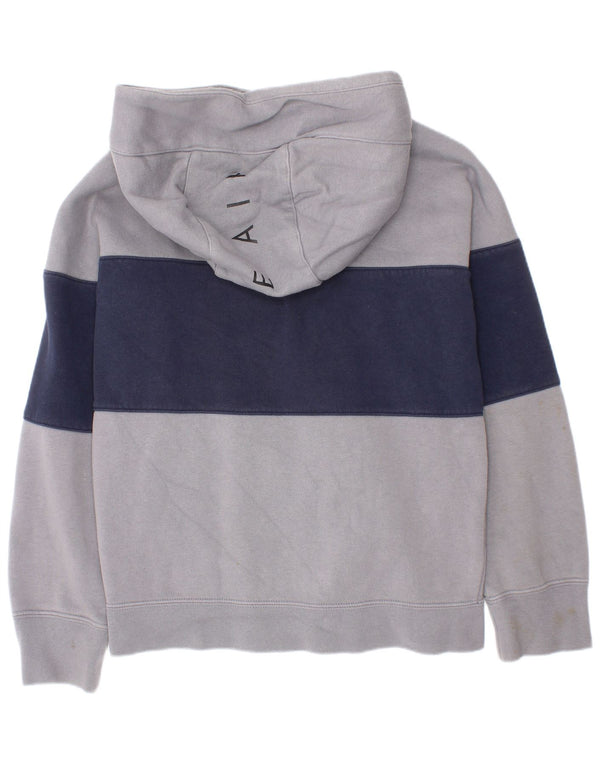 Nike Boys Zip Hoodie Sweater 8-9 Years Small Grey Colourblock Cotton Sports