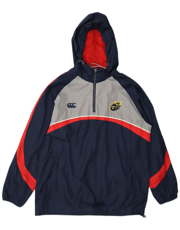 Canterbury Mens Munster Rugby Hooded Rain Jacket UK 40 Large Navy Blue