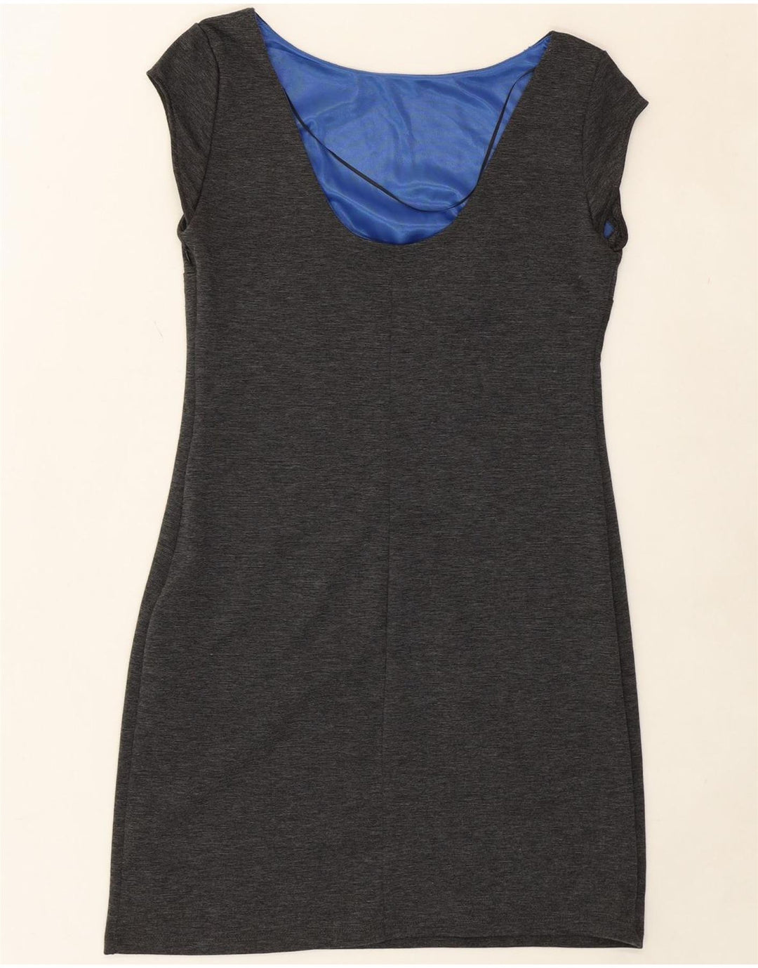 DESIGUAL Womens Graphic Sheath Dress UK 14 Large Grey Polyester Vintage Desigual and Second-Hand Desigual from Messina Hembry 