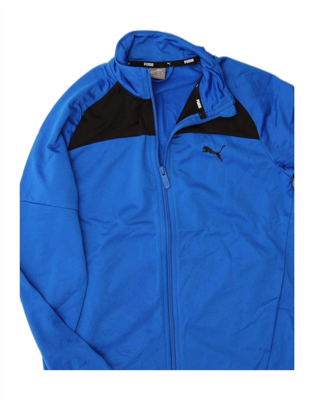 PUMA Boys Tracksuit Top Jacket 11-12 Years Blue Colourblock Vintage Puma and Second-Hand Puma from Messina Hembry 